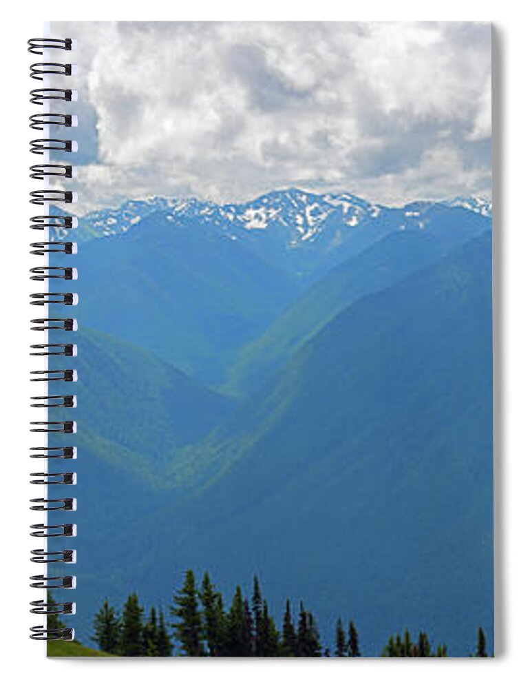 Panoramic Spiral Notebook featuring the photograph Hurricane Ridge Panoramic by Tikvah's Hope