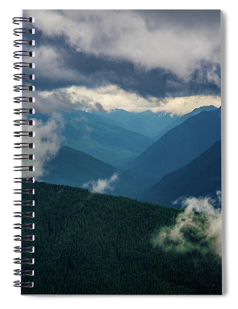 Hurricane Ridge Spiral Notebook featuring the photograph Hurricane Ridge Storm Coming by Roslyn Wilkins
