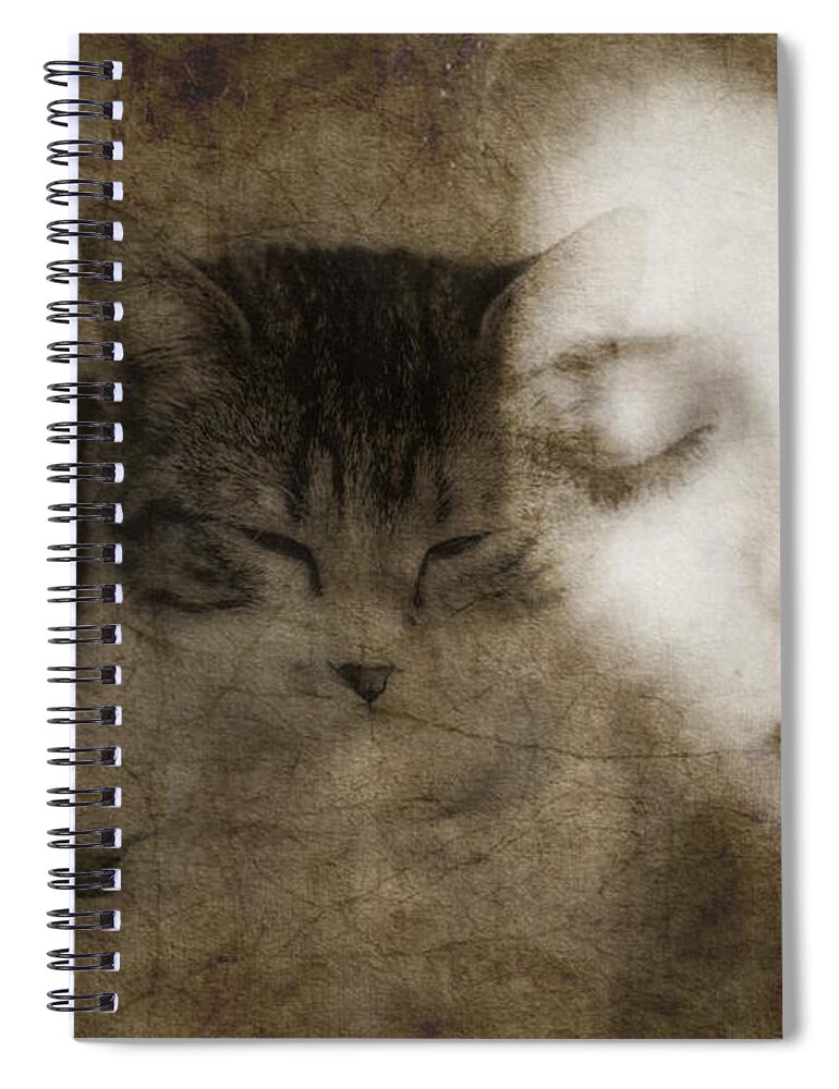 Kitten Spiral Notebook featuring the digital art Hurt So Good by Paul Lovering