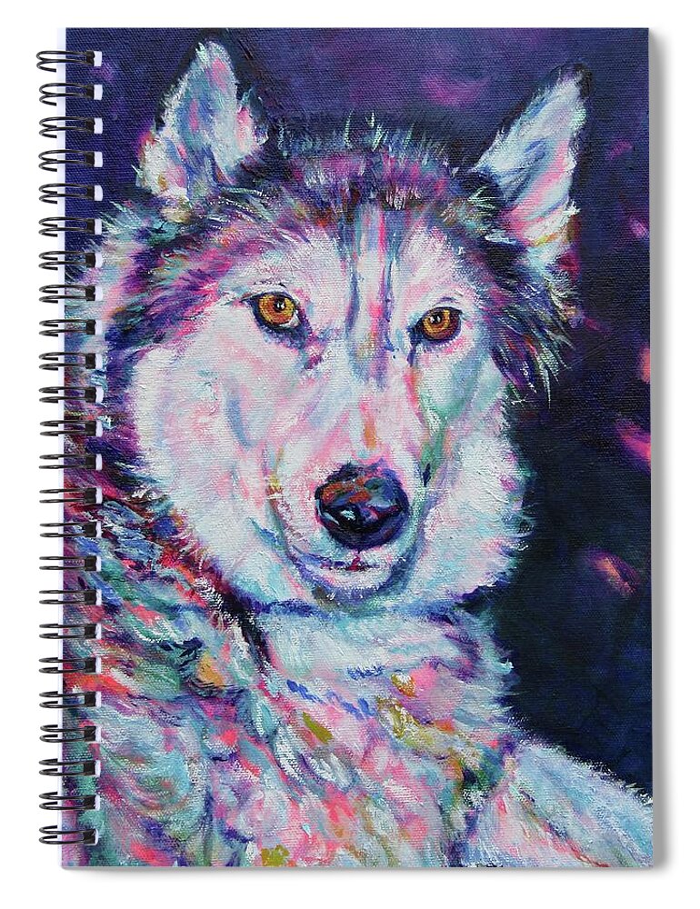 Husky Dog Spiral Notebook featuring the painting Huskys Are The Best by Karin McCombe Jones