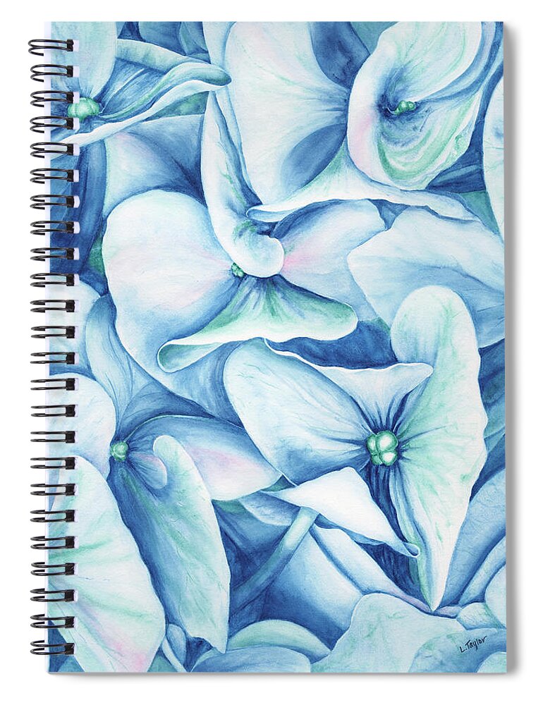 Floral Spiral Notebook featuring the painting Hydrangea by Lori Taylor