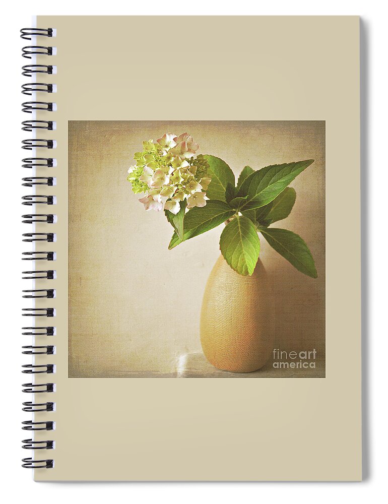 Hydrangea Spiral Notebook featuring the photograph Hydrangea with leaves by Lyn Randle