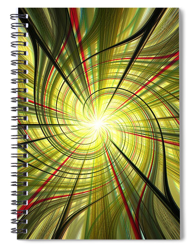 Green Spiral Notebook featuring the photograph Hyper Drive by Linda Bianic