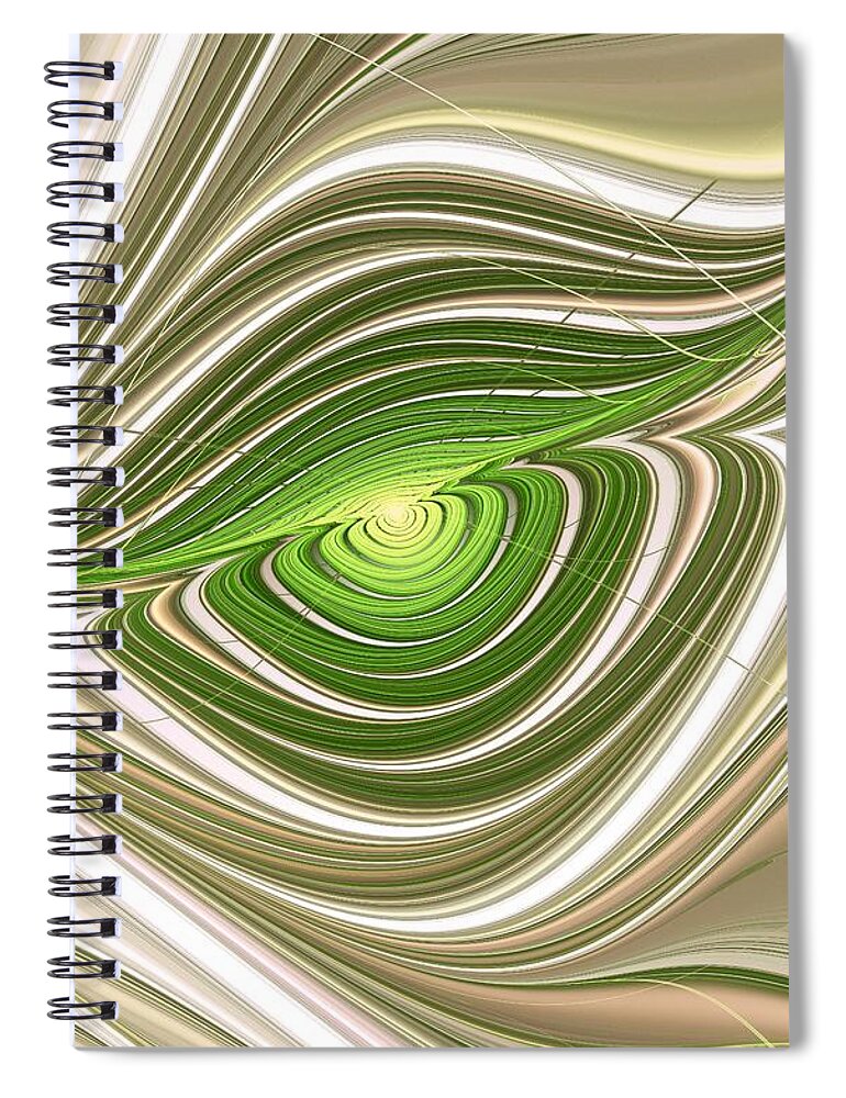 Hypnotic Spiral Notebook featuring the digital art Hypnotic Eye by Anastasiya Malakhova