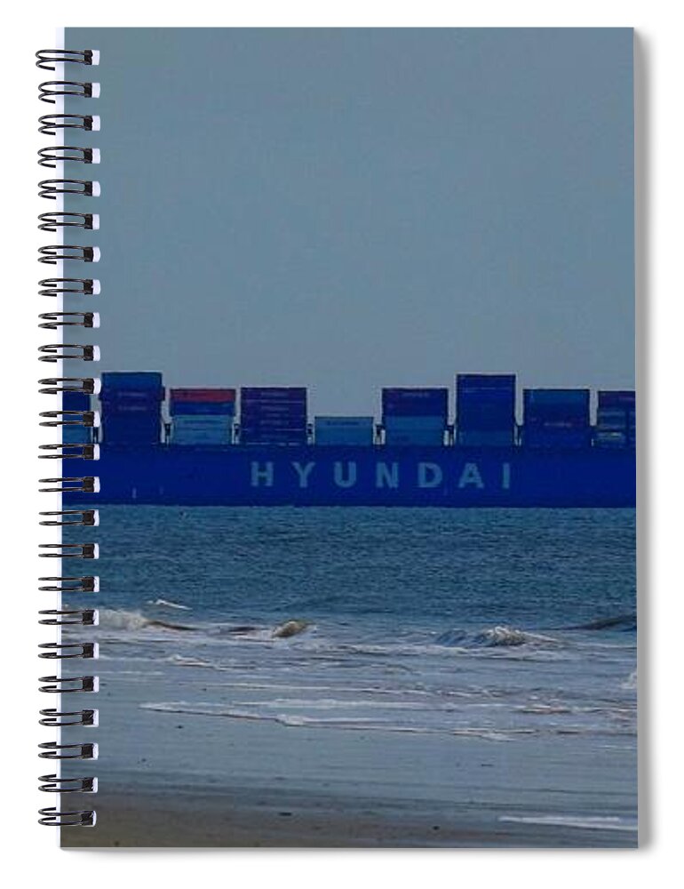 Ship Spiral Notebook featuring the photograph Hyundai Ship by Julie Pappas