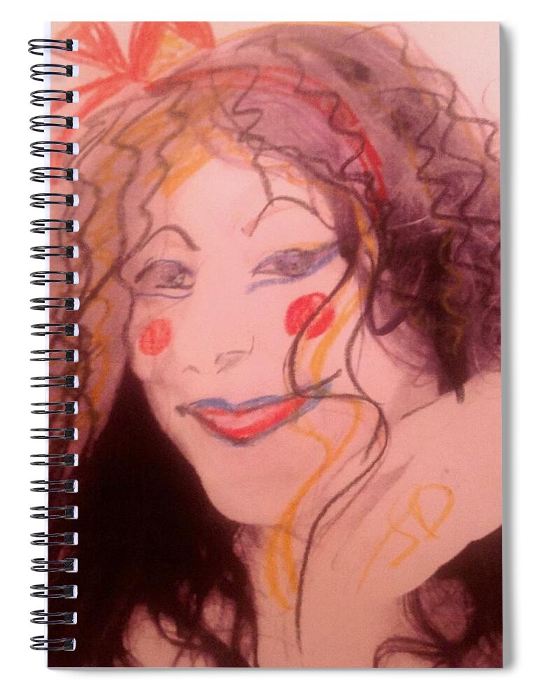 Clown Spiral Notebook featuring the photograph I am a clown by Judith Desrosiers