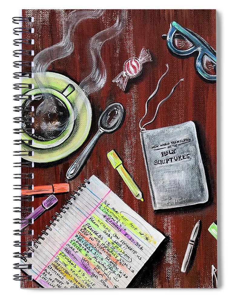 Jehovah Spiral Notebook featuring the painting I Am Jehovahs Friend by Artist RiA