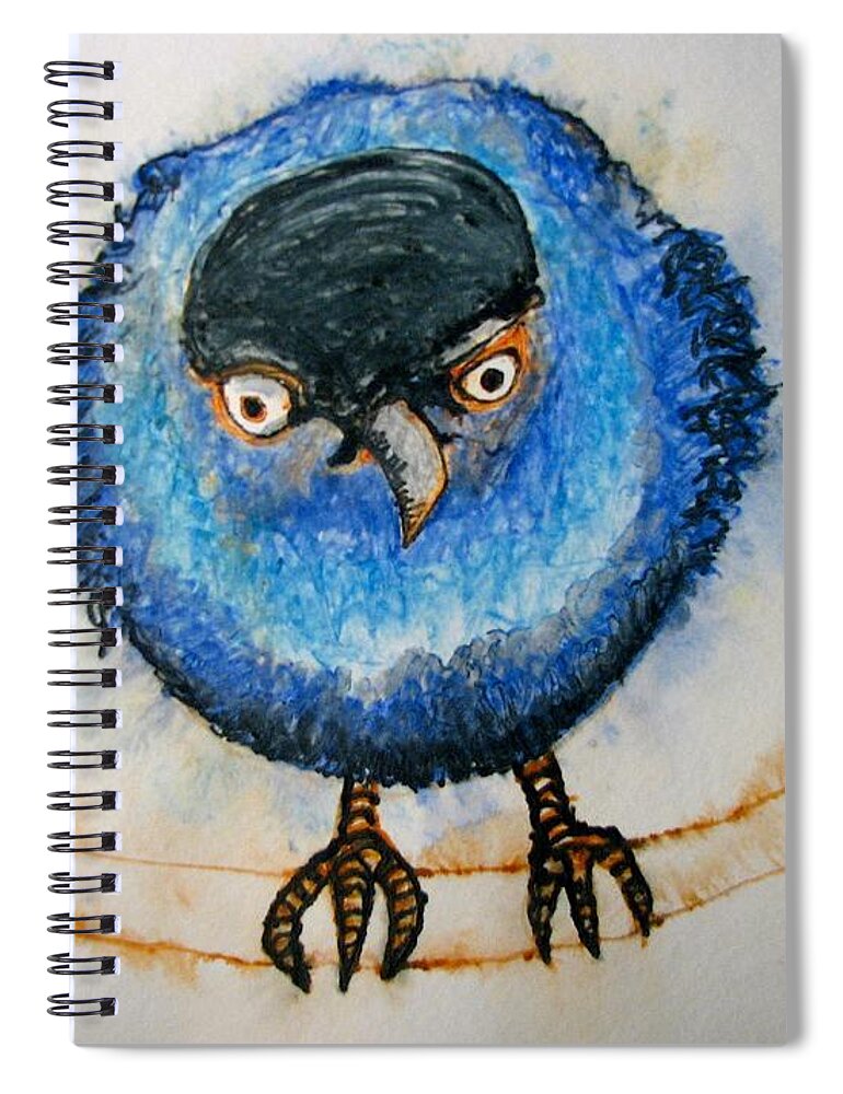 Birds Spiral Notebook featuring the painting I am not going to take it anymore. by Patricia Arroyo