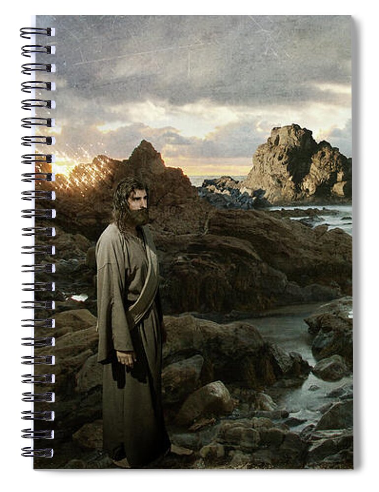 Jesus Spiral Notebook featuring the photograph I Am With You by Acropolis De Versailles