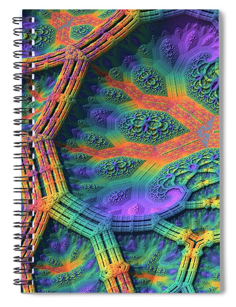Trippy Spiral Notebook featuring the digital art I Don't Do Drugs, Just Fractals by Lyle Hatch