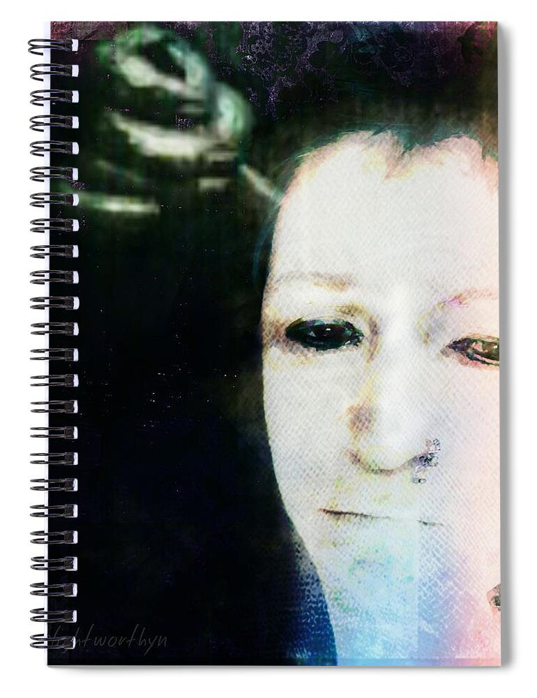 Mobile Phone Art Spiral Notebook featuring the digital art I Don't Want to Complain...But by Delight Worthyn