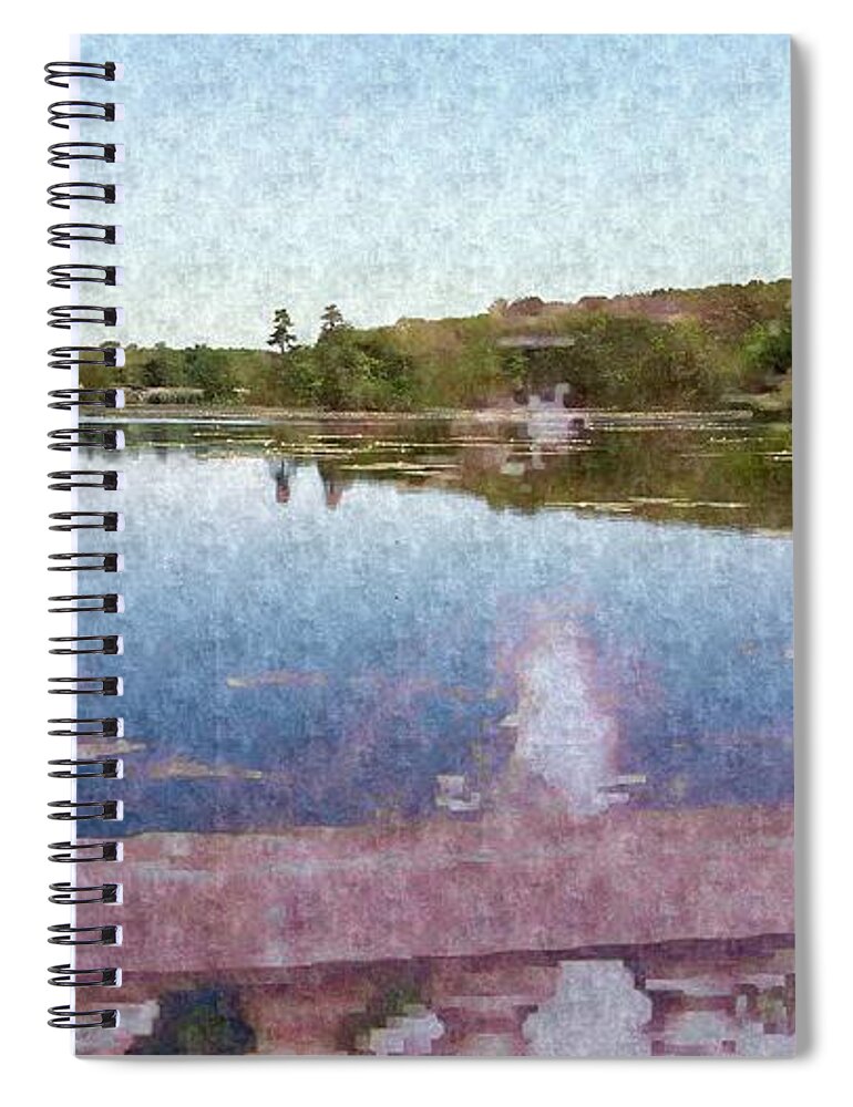Lake Spiral Notebook featuring the mixed media I dreamed of a Lake by Stacie Siemsen