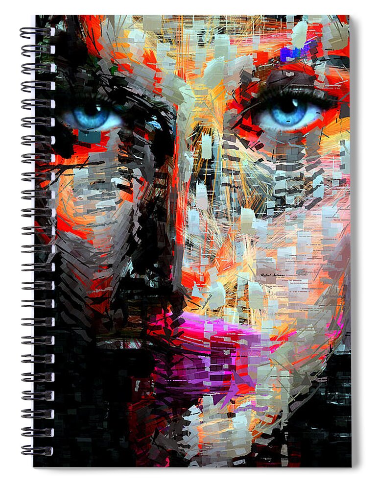 Art Spiral Notebook featuring the digital art I Got My Eyes On You by Rafael Salazar