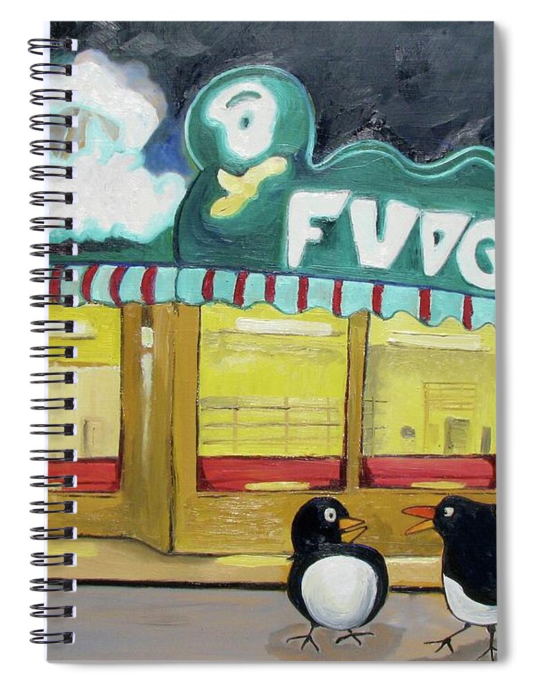 Figurative Abstraction Spiral Notebook featuring the painting I Said Flounder not Fudge by Patricia Arroyo