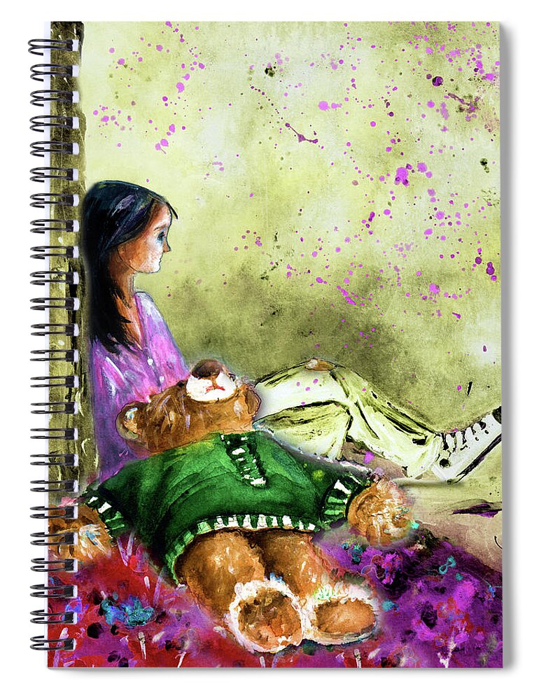 Truffle Mcfurry Spiral Notebook featuring the painting I Want To Lay You Down In A Bed Of Roses by Miki De Goodaboom