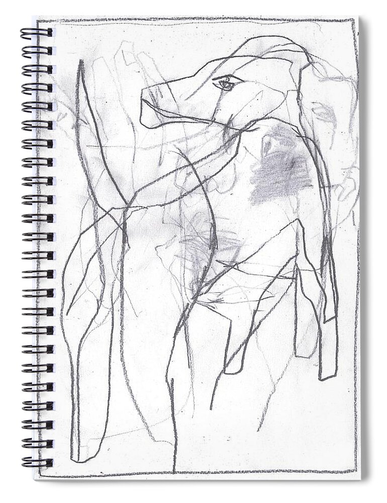 Sketch Spiral Notebook featuring the drawing I was born in a mine 10 by Edgeworth Johnstone