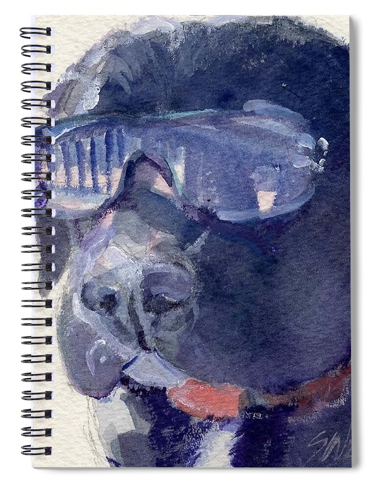 Sunglasses Spiral Notebook featuring the painting I Wear My Sunglasses At Night by Sheila Wedegis