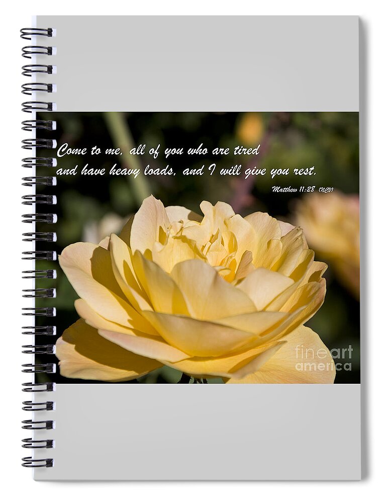 Bible Spiral Notebook featuring the photograph I Will Give You Rest by Kirt Tisdale