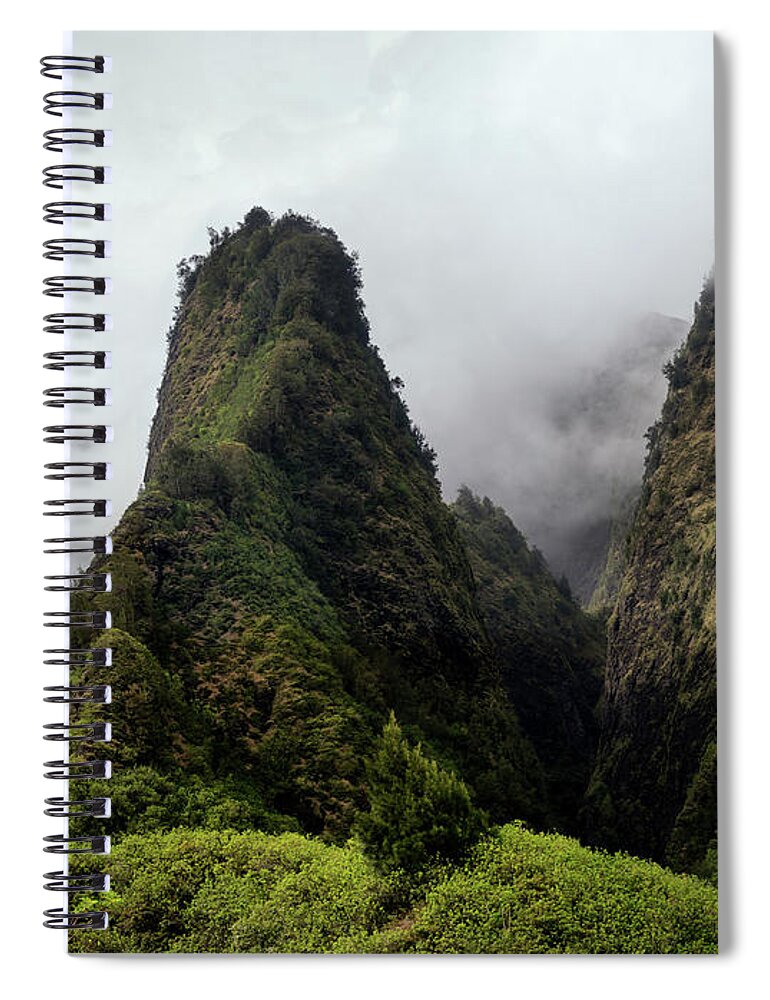 Maui Spiral Notebook featuring the photograph Iao Needle by Christopher Johnson