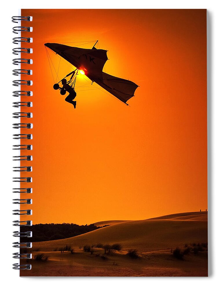 Hang Glider Spiral Notebook featuring the photograph Icarus by Neil Shapiro