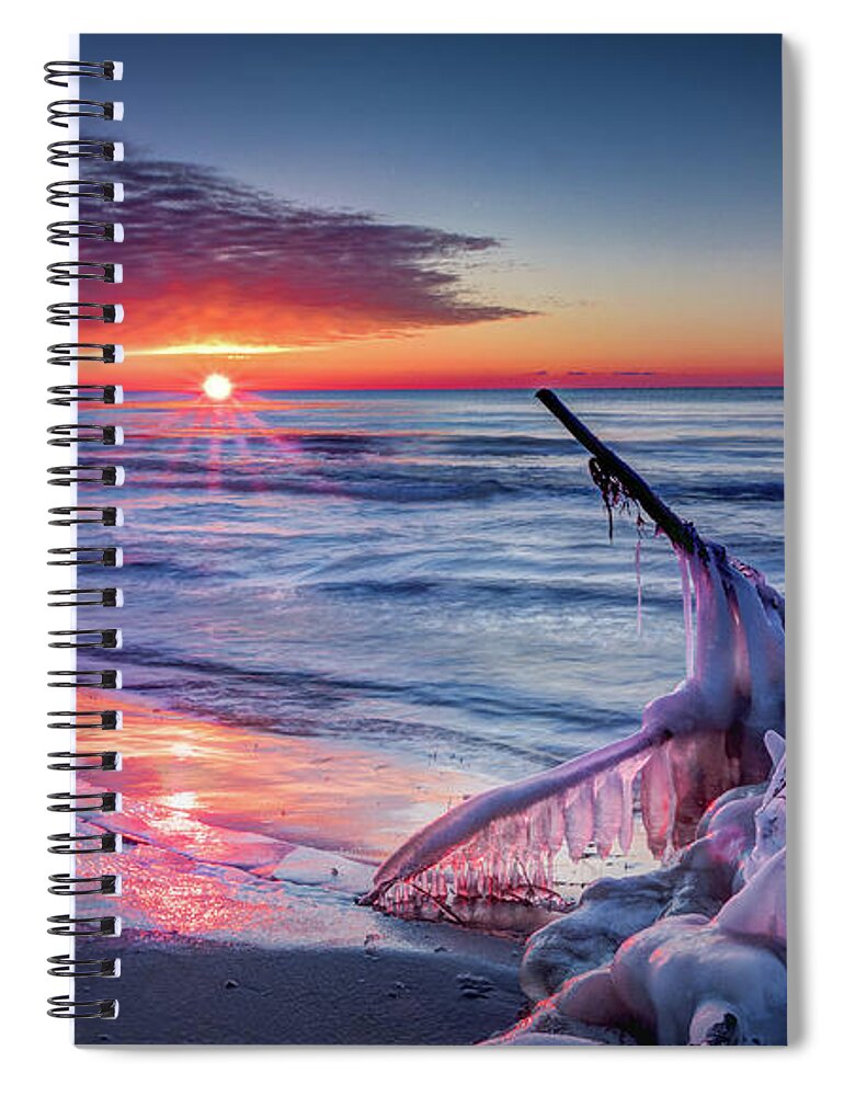 Wisconsin Spiral Notebook featuring the photograph Ice Age sunrise 1 by David Heilman