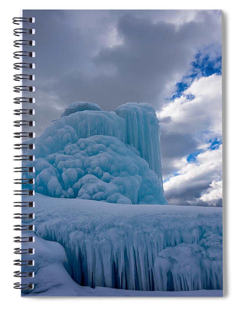 Ice Spiral Notebook featuring the photograph Ice Blue by Steve L'Italien