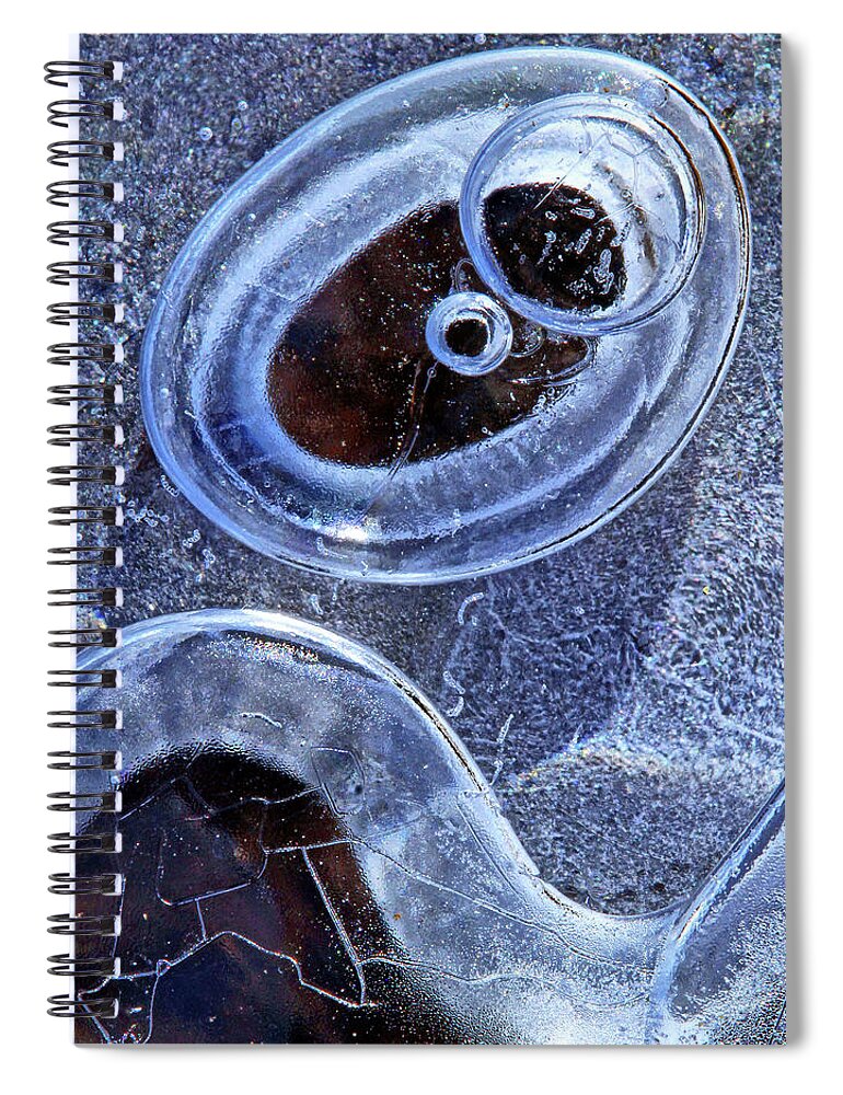 Ice Bubble Abstract Spiral Notebook featuring the photograph Ice Bubble Abstract by Carolyn Derstine