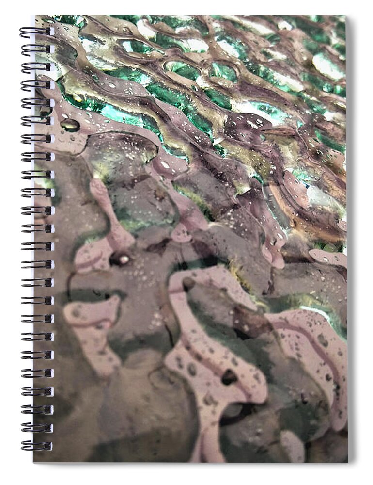 Winter Spiral Notebook featuring the photograph Ice Glass Flow by Robert Knight