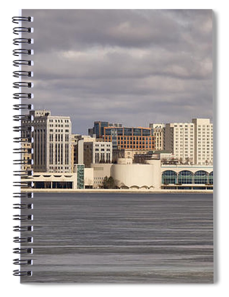Ice Boats Spiral Notebook featuring the photograph Ice Sailing - Lake Monona - Madison - Wisconsin by Steven Ralser