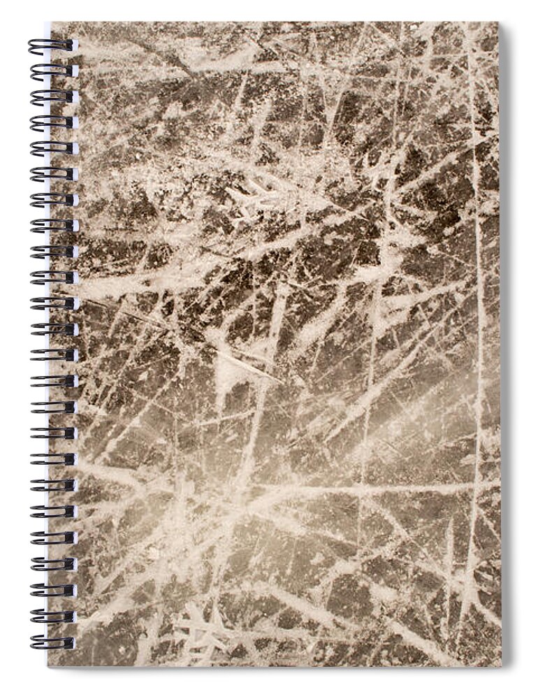 Ice Marks Spiral Notebook featuring the photograph Ice Skating Marks by John Williams