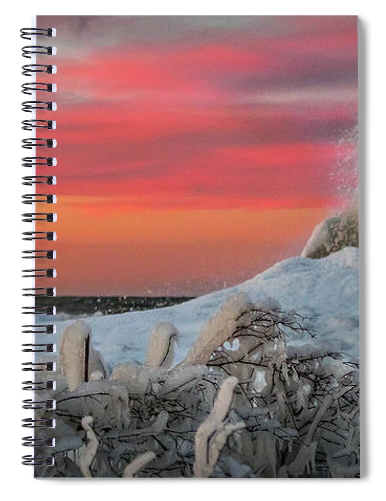 Ice Volcano Spiral Notebook featuring the photograph Ice volcano by Sandy Roe