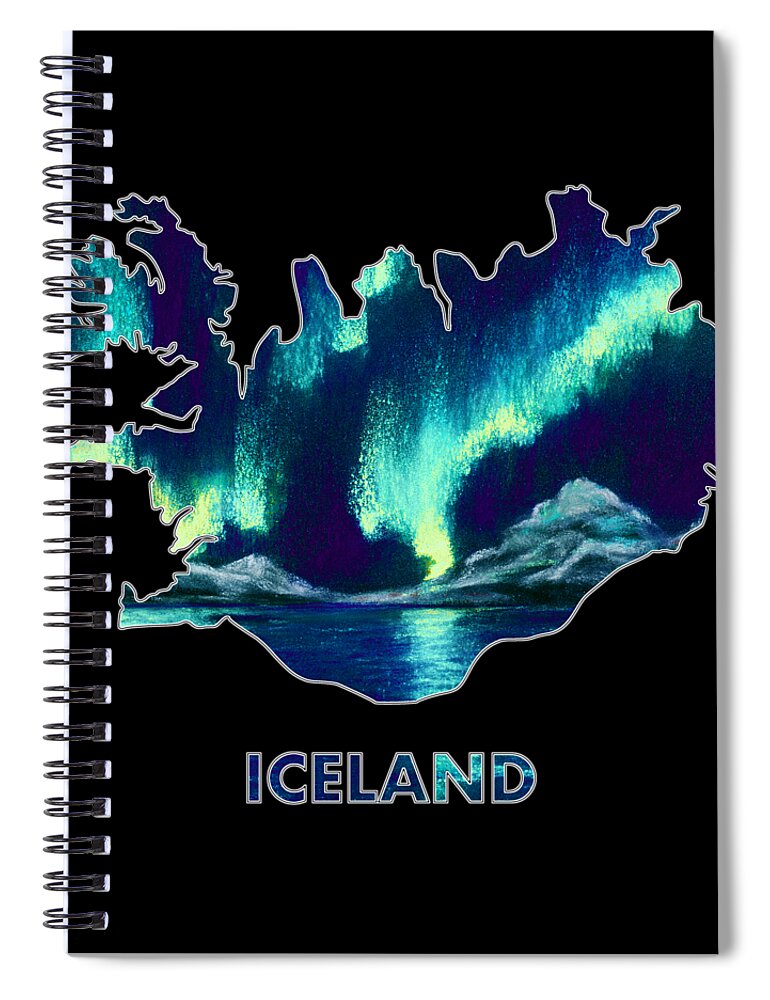 Iceland Spiral Notebook featuring the digital art Iceland - Northern Lights - Aurora Hunters by Anastasiya Malakhova