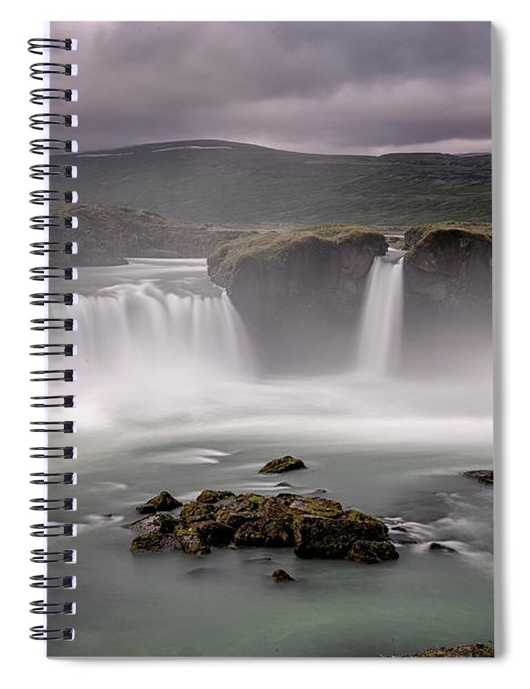 Iceland Spiral Notebook featuring the photograph Iceland Waterfall by Tom Singleton