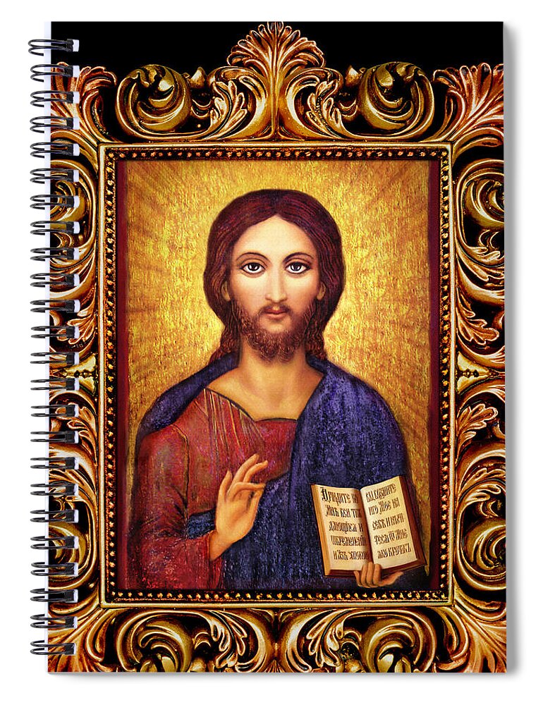 Icon Painting Spiral Notebook featuring the Icon Christ Altar by Ananda Vdovic