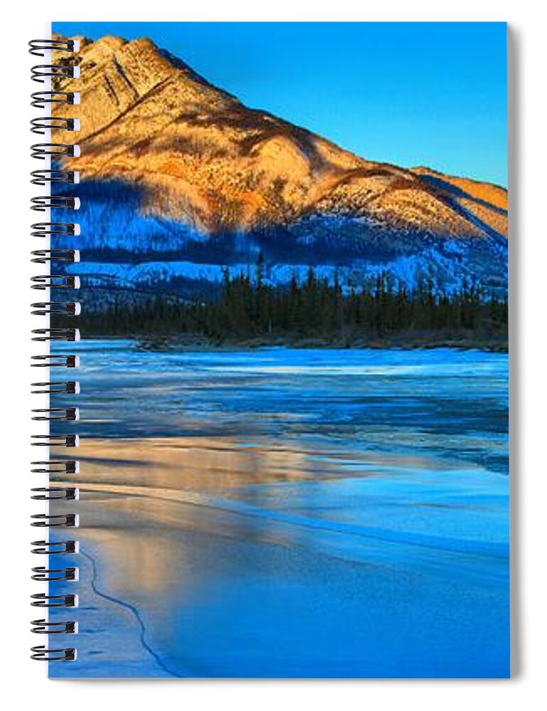 Jasper Lake Spiral Notebook featuring the photograph Icy Gold by Adam Jewell