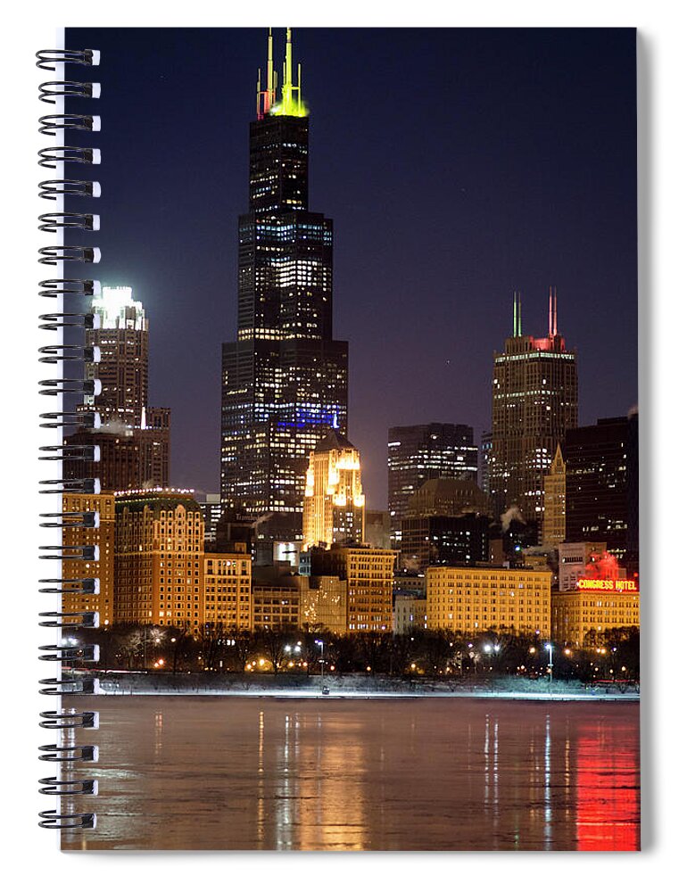 Winterpacht Spiral Notebook featuring the photograph Icy Reflections by Miguel Winterpacht