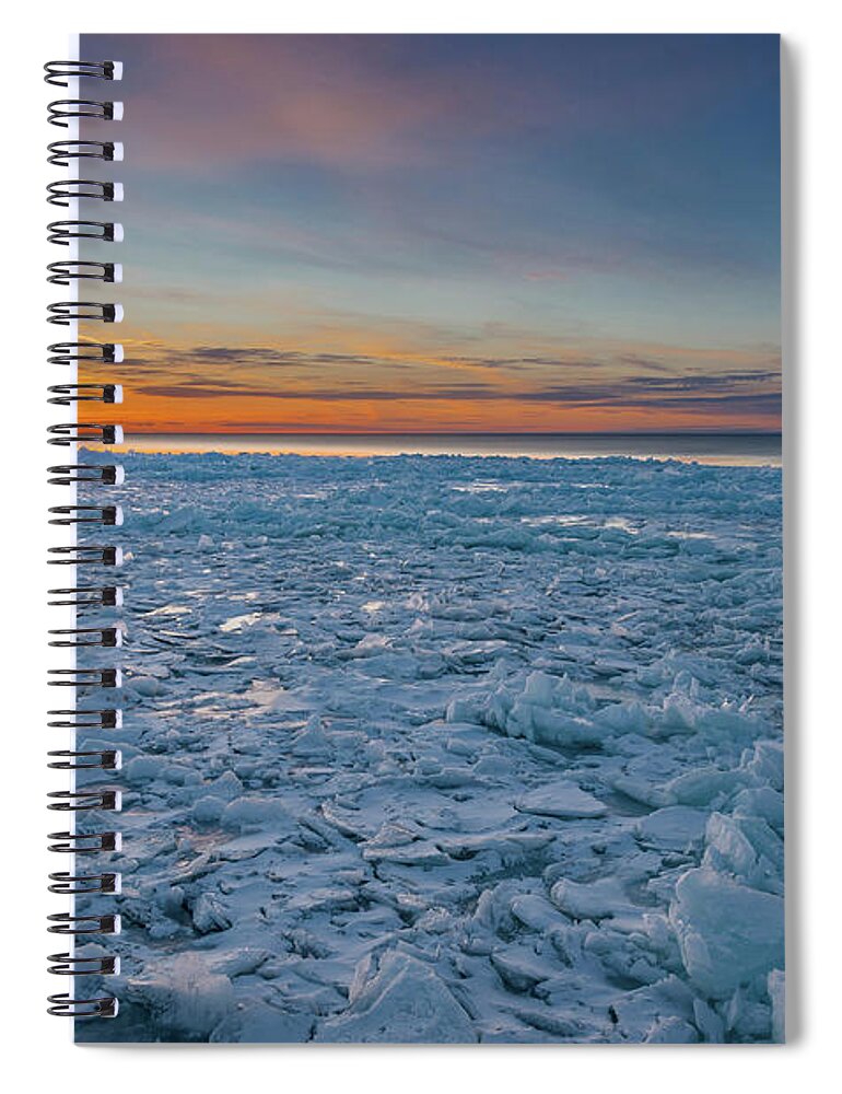 Agate Beach Spiral Notebook featuring the photograph Icy Sunset by Gary McCormick