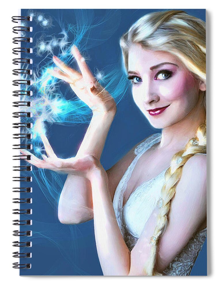 Frozen Spiral Notebook featuring the painting Icy Touch by David Luebbert