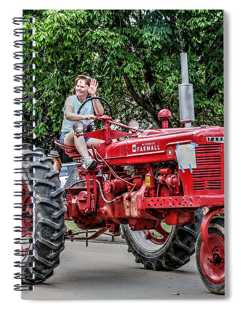Farmall Spiral Notebook featuring the photograph If It Ain't Red It Stays In The Shed by J Laughlin