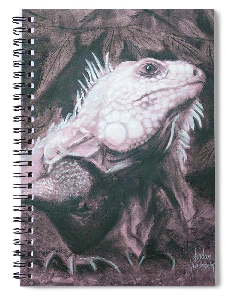 Iguana Spiral Notebook featuring the drawing Iguana by Jordan Henderson