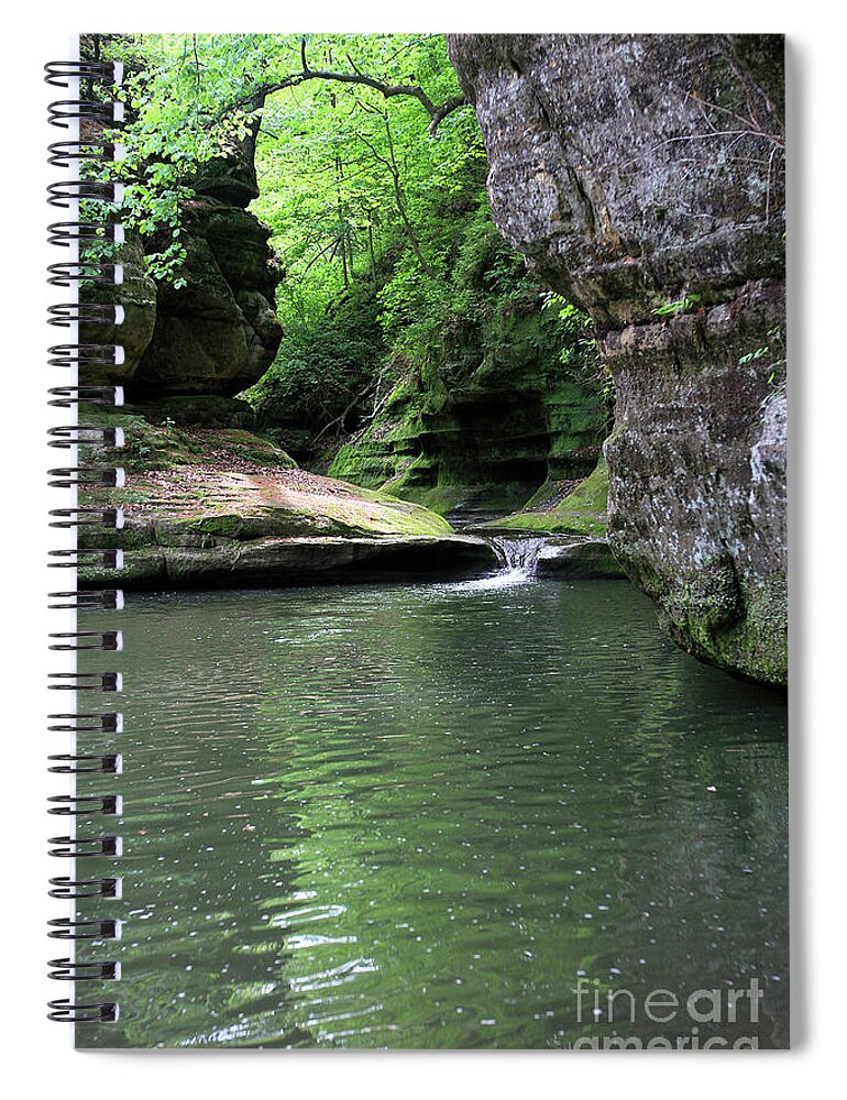 Starved Rock State Park Spiral Notebook featuring the photograph Illinois Canyon Summer by Paula Guttilla