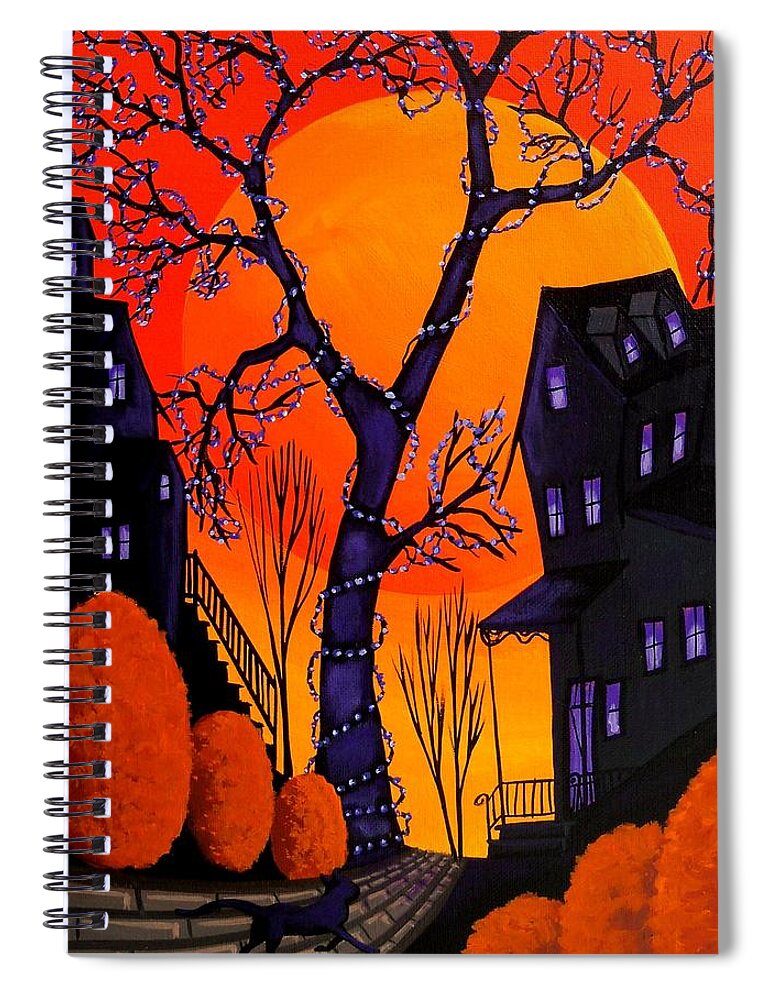 Halloween Spiral Notebook featuring the painting Illuminated Halloween by Debbie Criswell