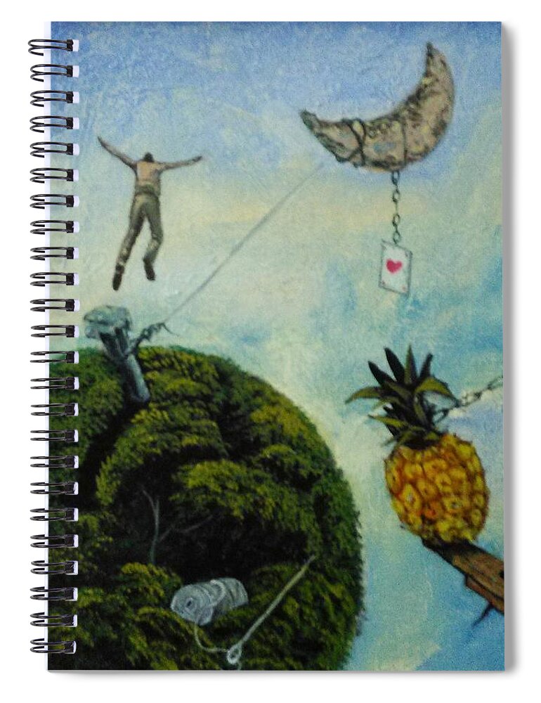 Surreal Spiral Notebook featuring the painting Illusions that Fall at Dawn by Carlos Rodriguez