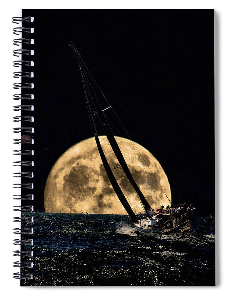 Sailing Spiral Notebook featuring the photograph I'm getting closer to my home by Bruce Gannon