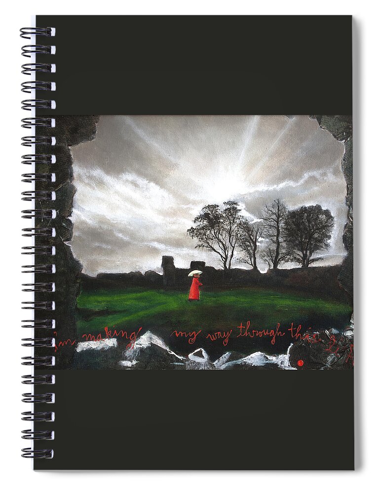 Kendal Castle Spiral Notebook featuring the painting Im Making My Way Through This Life by Pauline Lim