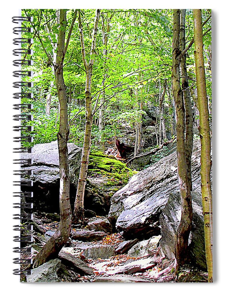 Novel Spiral Notebook featuring the photograph Image Included in Queen the Novel - Rocks at Smugglers Notch Enhanced by Felipe Adan Lerma