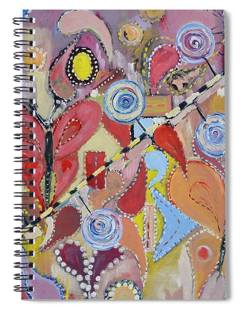 Butterflies Spiral Notebook featuring the painting Imagination Land by Evelina Popilian