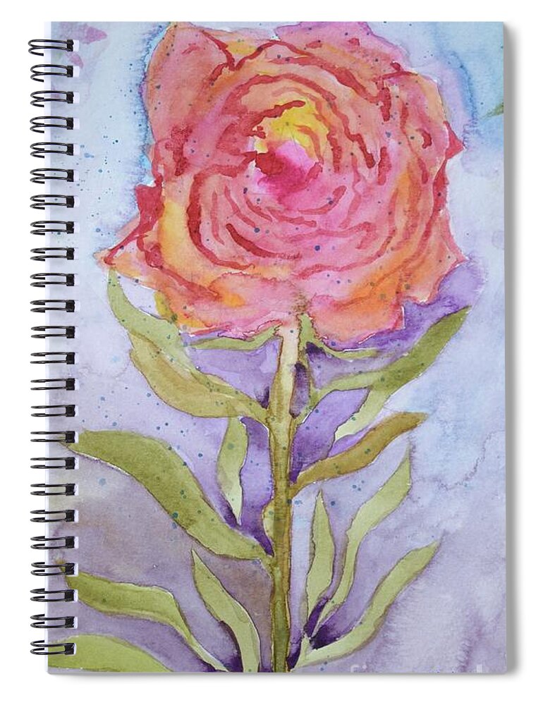 Barrieloustark Spiral Notebook featuring the painting Imperfect Rose by Barrie Stark
