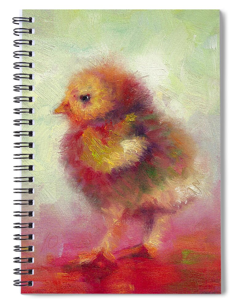 Impressionist Spiral Notebook featuring the painting Impressionist Chick by Talya Johnson