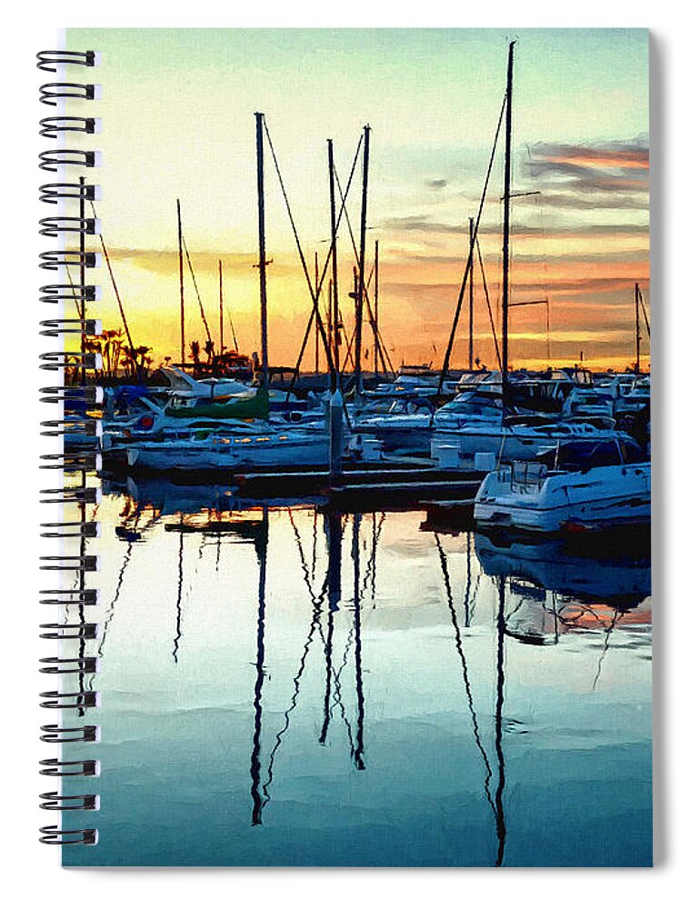 San Diego Spiral Notebook featuring the photograph Impressions Of A San Diego Marina by Glenn McCarthy Art and Photography